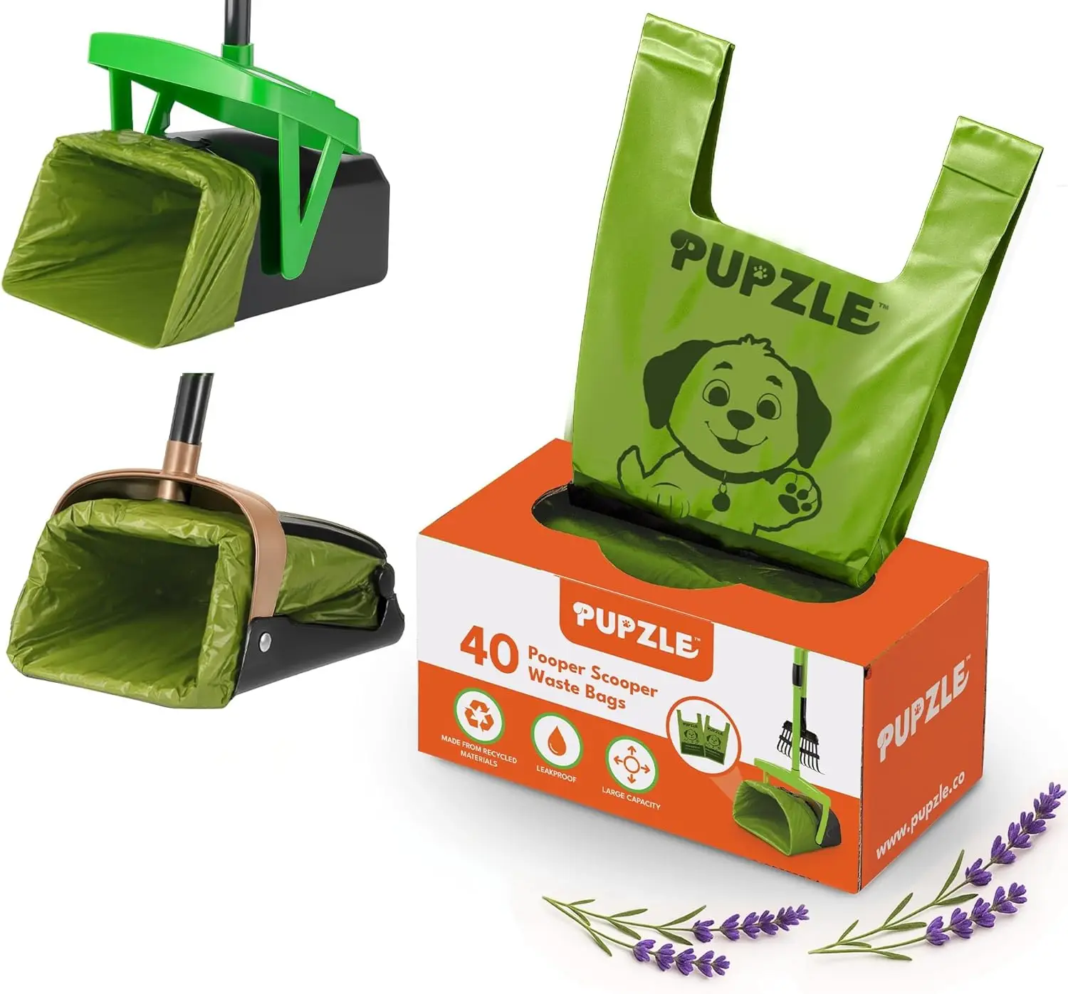 40 Pooper Scooper Bags Refill for Swivel Bin, Leak-Proof, Extra Large, Lavender Scented, Black (Green)
40 Pooper Scooper Bags Refill for Swivel Bin, Leak-Proof, Extra Large, Lavender Scented, Black (Green)