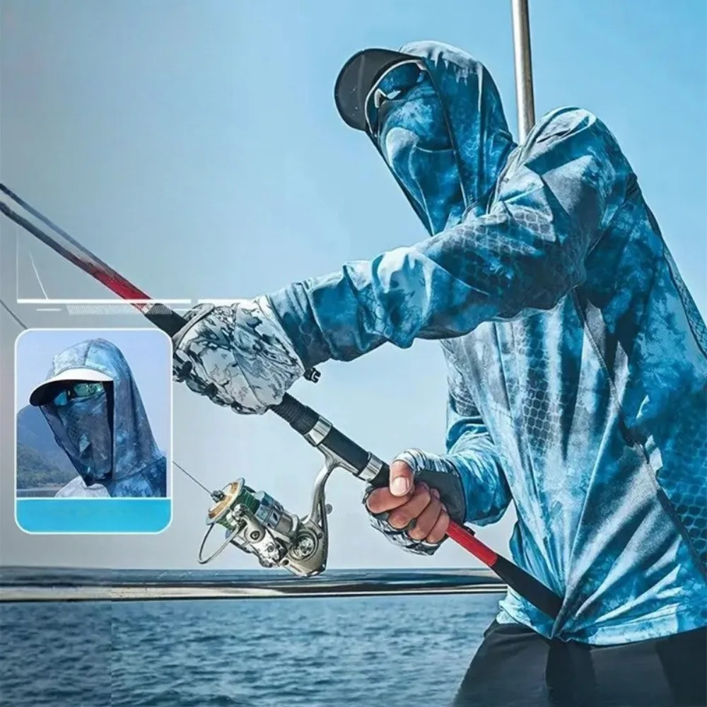 Men's Fishing Shirts Long Sleeve Sun Protection Hoodie Breathable Ice Silk Full-Face Cover Jacket for Summer Outdoor
Men's Fishing Shirts Long Sleeve Sun Protection Hoodie Breathable Ice Silk Full-Face Cover Jacket for Summer Outdoor