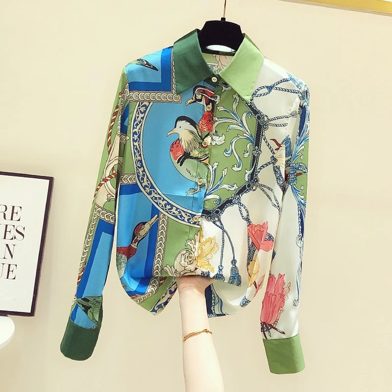 Retro Color Contrast Chiffon Blouse Women High Quality Long Sleeve Large Size All Match 2022 New Spring Summer Top Shirts
Retro Color Contrast Chiffon Blouse Women High Quality Long Sleeve Large Size All Match 2022 New Spring Summer Top Shirts