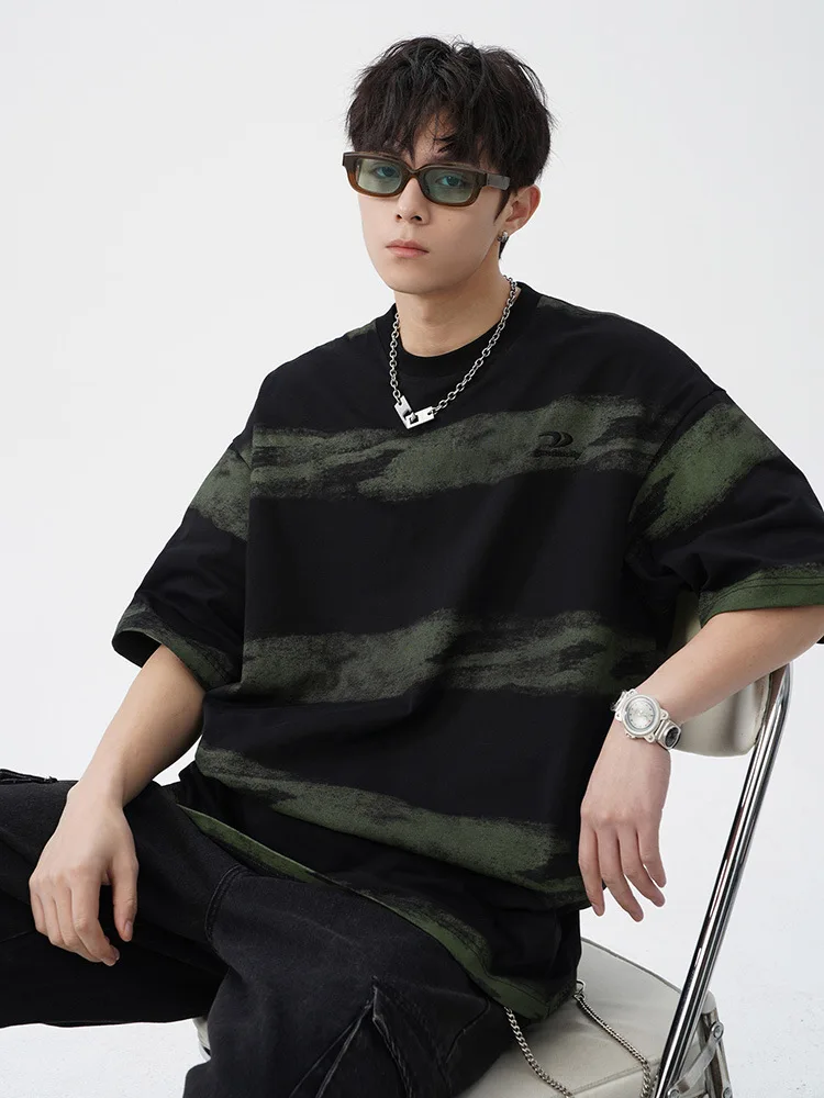 Mens Tie Dye Stripe 100% Cotton T-Shirt for Summer New Trendy Oversized Embroidered Tee Japanese Vintage Short Sleeve Casual Top
Mens Tie Dye Stripe 100% Cotton T-Shirt for Summer New Trendy Oversized Embroidered Tee Japanese Vintage Short Sleeve Casual Top