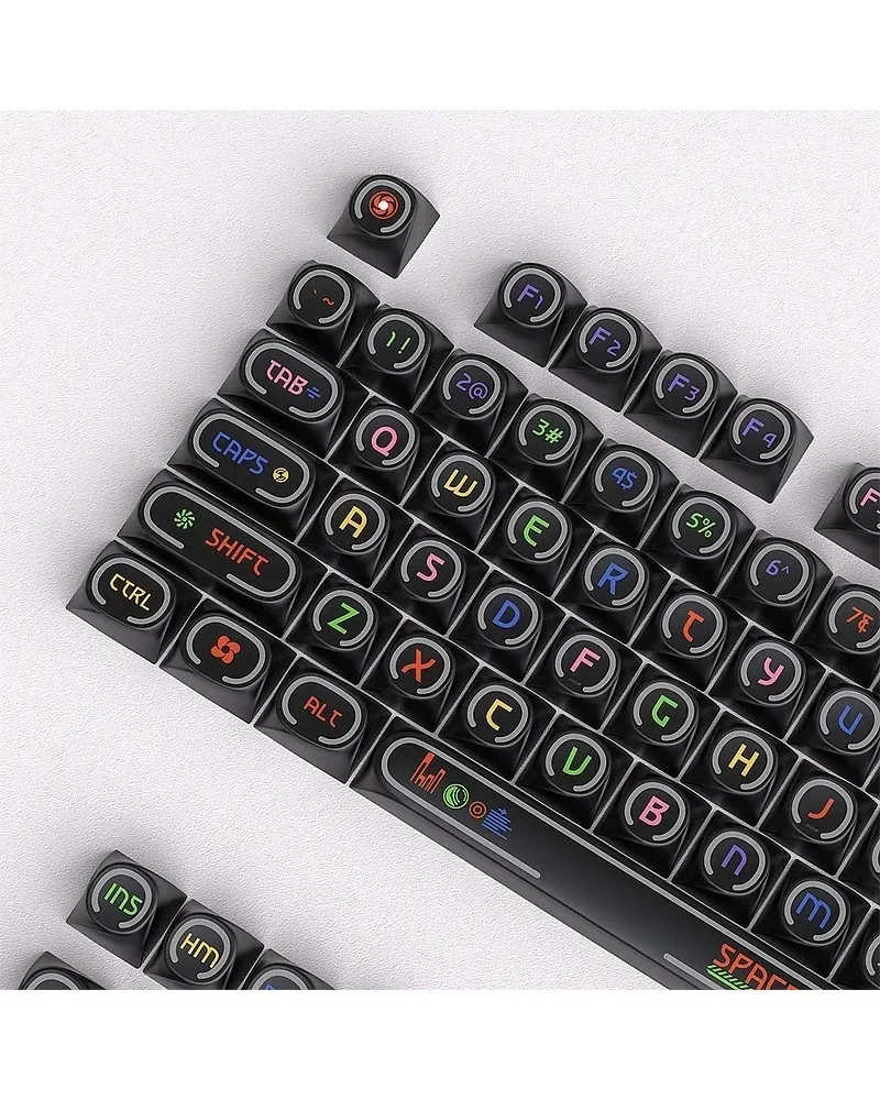 Spinning Translucent Keycaps Delicate Micro Sand Surface PBT 125 Keys Small Full Set Sublimation OEM Height