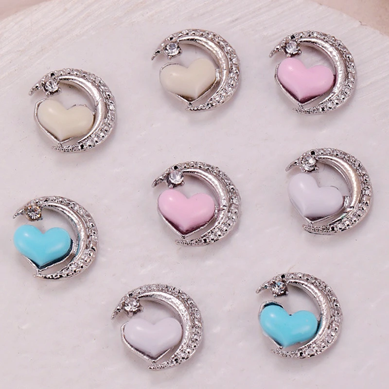 10PCS 3D Nail Art Love Heart Moon Charms Accessories Luxury Alloy Parts For Manicure Decor Nails Decoration Supplies Material
10PCS 3D Nail Art Love Heart Moon Charms Accessories Luxury Alloy Parts For Manicure Decor Nails Decoration Supplies Material
