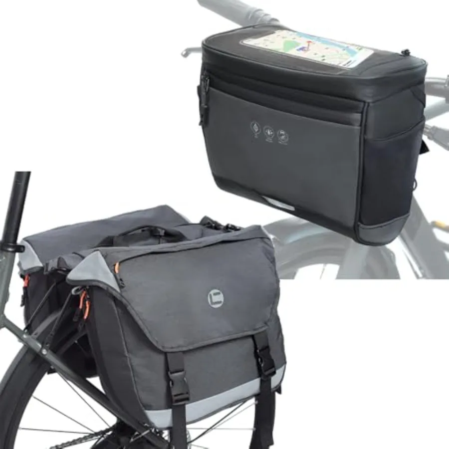 Bike Panniers 25-35L Expandable Bike Saddle Bag for Rear Rack Bike Handlebar Bag with Rain Cover Bicycle Front Phone Bag Touch
Bike Panniers 25-35L Expandable Bike Saddle Bag for Rear Rack Bike Handlebar Bag with Rain Cover Bicycle Front Phone Bag Touch