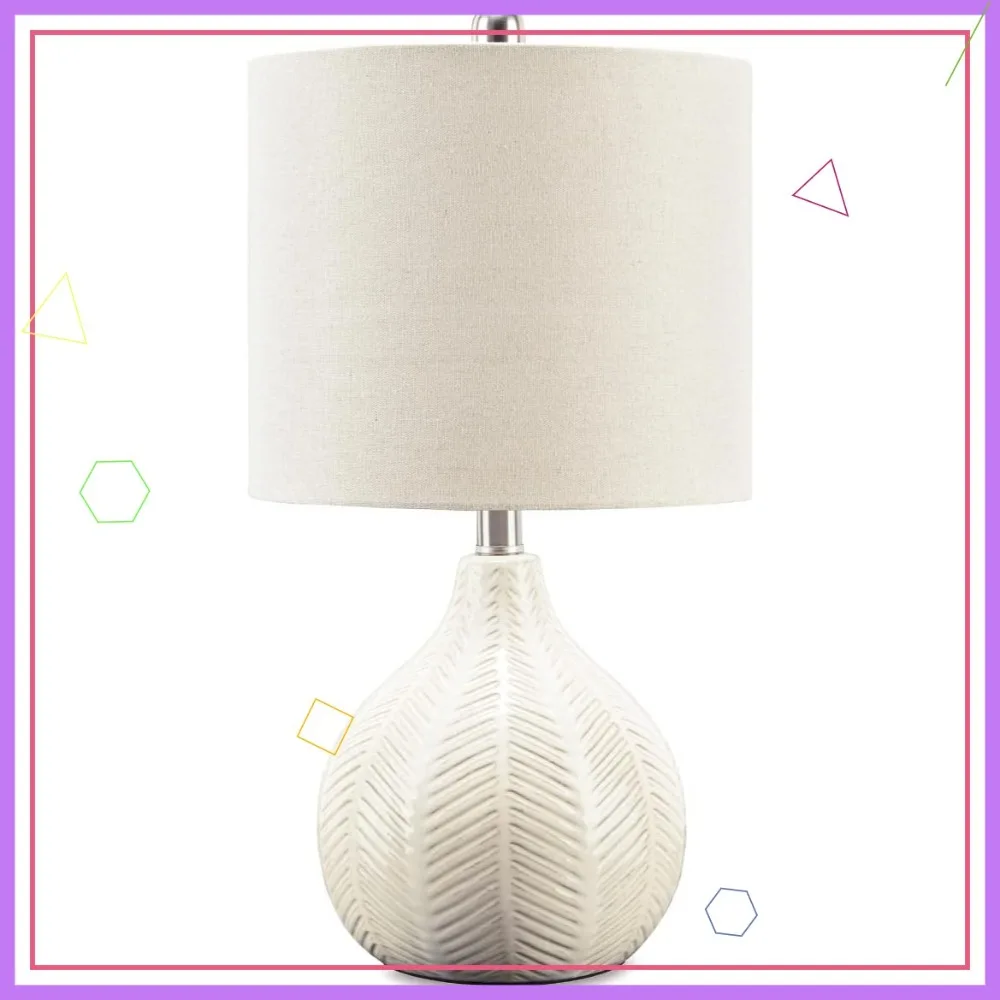 Casual Ceramic Table Lamp with Drum Fabric Shade, Transparent White Glaze Finish, 11x11x21 inches, Off White
Casual Ceramic Table Lamp with Drum Fabric Shade, Transparent White Glaze Finish, 11x11x21 inches, Off White