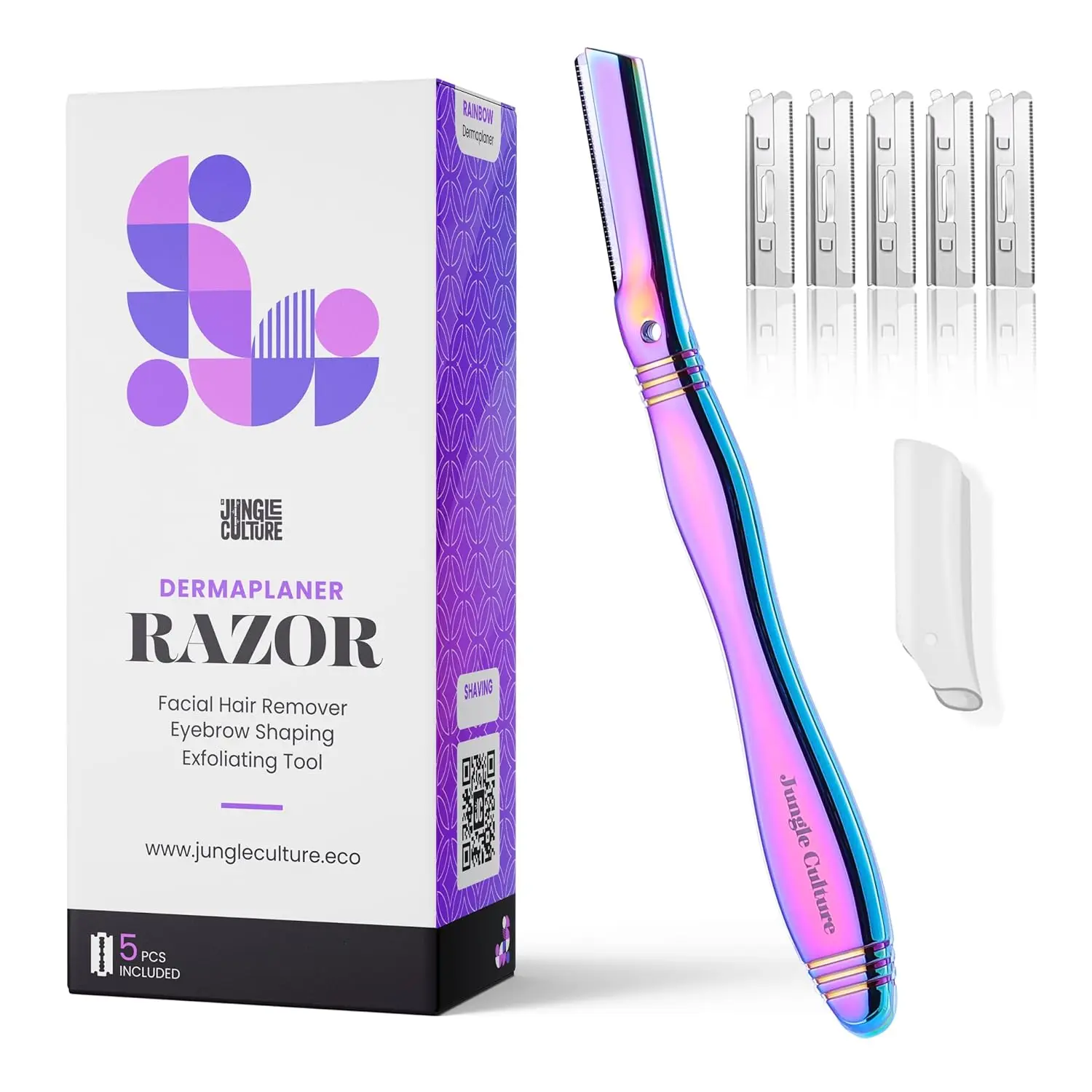Dermaplaning Tool with 5 Refill Blades - Facial Razor for Women, Eyebrow Shaper & Exfoliator for Smooth Glowing Skin
Dermaplaning Tool with 5 Refill Blades - Facial Razor for Women, Eyebrow Shaper & Exfoliator for Smooth Glowing Skin