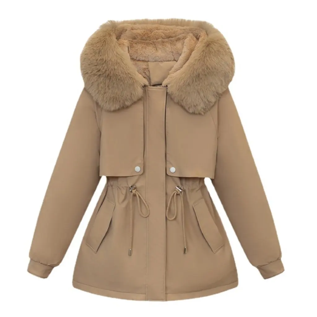 Women's Cotton-Padded Jacket Mid-Length Winter Coat Fur Trimmed Relaxed-Fit Fleece-Lined Parka Warm One-Piece Style
Women's Cotton-Padded Jacket Mid-Length Winter Coat Fur Trimmed Relaxed-Fit Fleece-Lined Parka Warm One-Piece Style