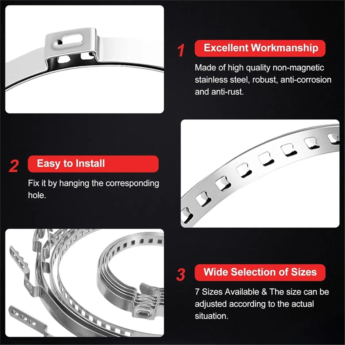 50 Pieces Stainless Steel CV Hose Clamps Set with Hose Clamp Pliers, 7 Sizes Adjustable Clamps Pipe Hose Clamp
50 Pieces Stainless Steel CV Hose Clamps Set with Hose Clamp Pliers, 7 Sizes Adjustable Clamps Pipe Hose Clamp