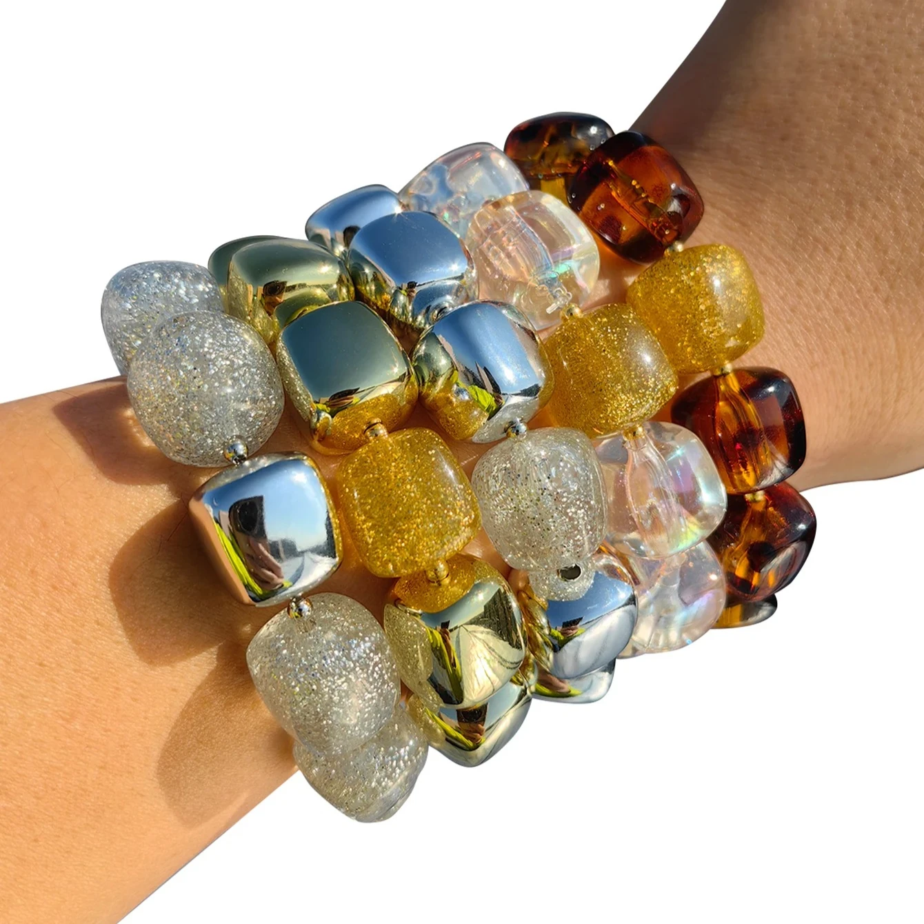 Popular Acrylic Geometric Beaded Elastic Bracelets for Women Fashion Stack Handmade Resin Square Bangle Retro Jewelry Gift
Popular Acrylic Geometric Beaded Elastic Bracelets for Women Fashion Stack Handmade Resin Square Bangle Retro Jewelry Gift