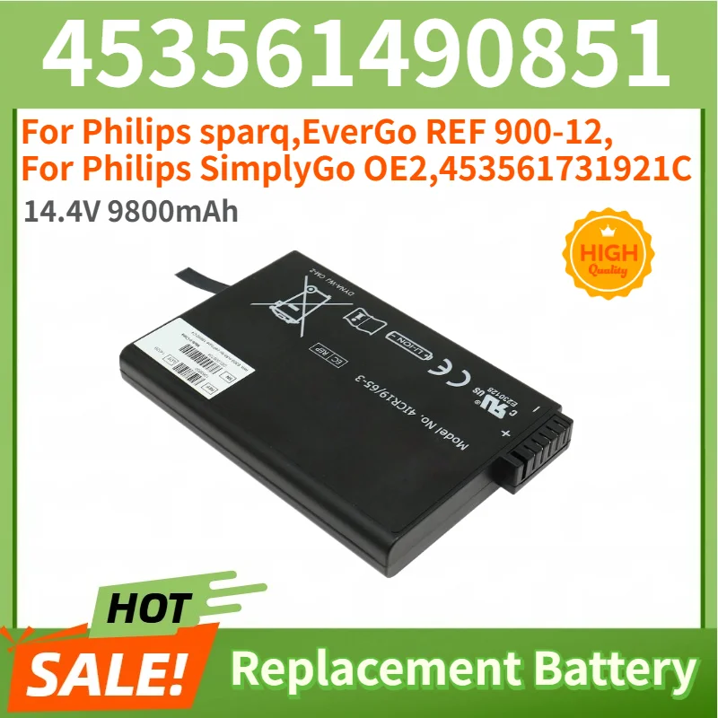 100% New 14.4V 9800mAh High Quality Battery 453561490851 for Philips Sparq,EverGo REF 900-12,SimplyGo ,OE2,453561731921C
100% New 14.4V 9800mAh High Quality Battery 453561490851 for Philips Sparq,EverGo REF 900-12,SimplyGo ,OE2,453561731921C