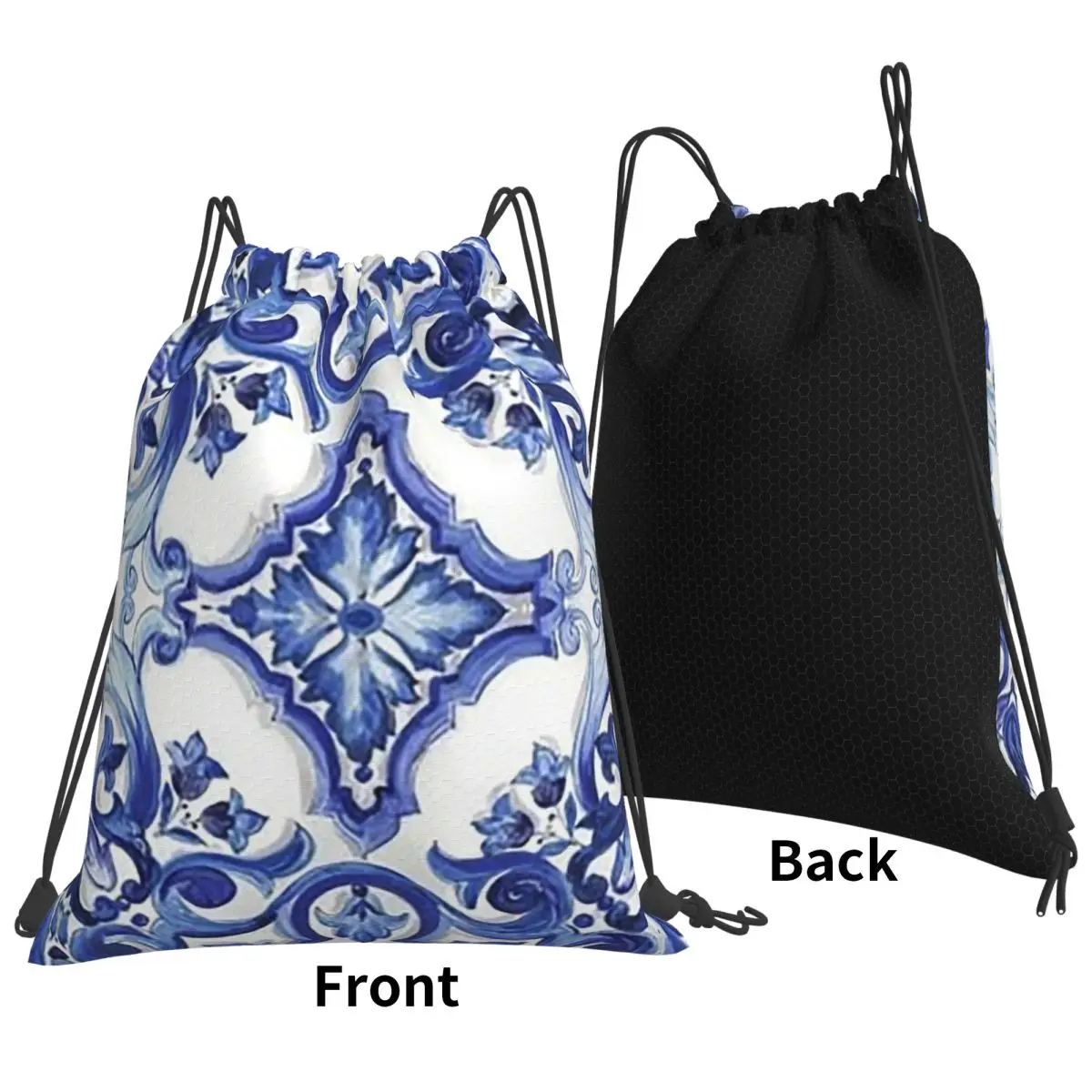 Blue Ornate Floral Mediterranean Sicilian Tile Backpacks Drawstring Bundle Pocket Sports Bag Book Bags for Travel Students
Blue Ornate Floral Mediterranean Sicilian Tile Backpacks Drawstring Bundle Pocket Sports Bag Book Bags for Travel Students