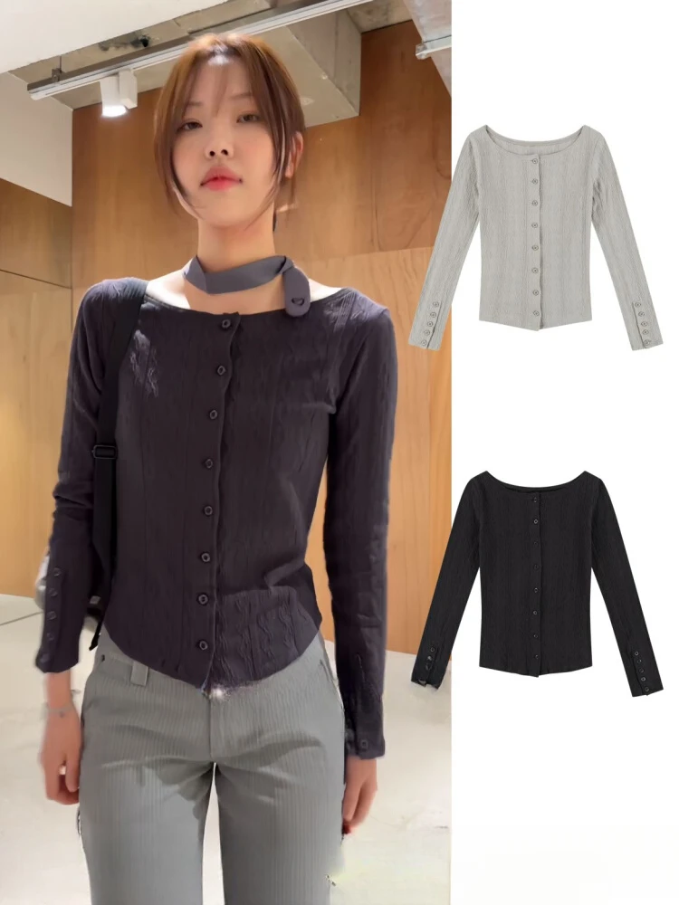 Korean Twist Knitted Vintage Cardigans Women Y2k Aesthetic Single Breasted Cropped Coats Streetwear Casual All Match Sweater
Korean Twist Knitted Vintage Cardigans Women Y2k Aesthetic Single Breasted Cropped Coats Streetwear Casual All Match Sweater