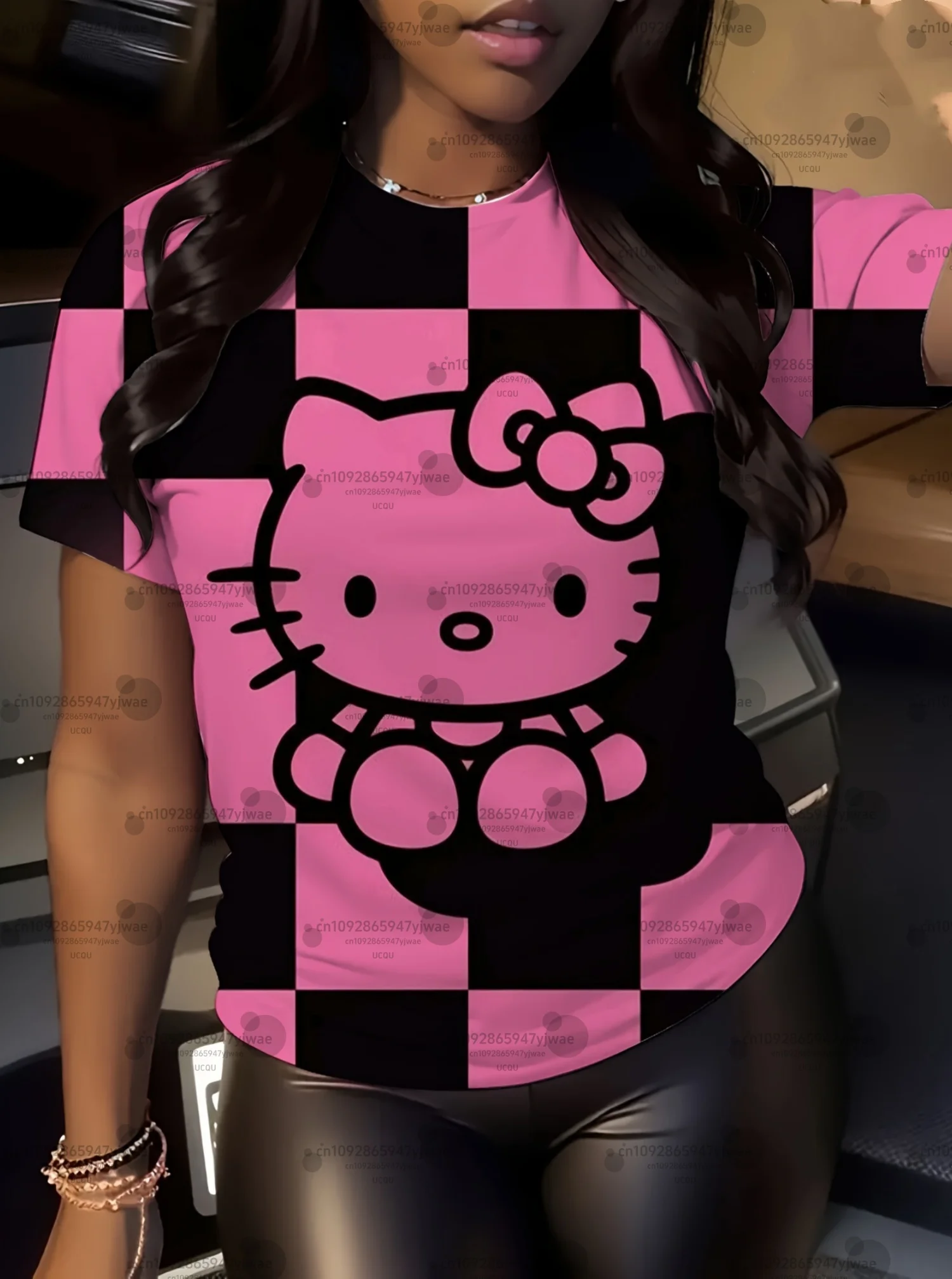 Womens hello Kitty plaid Print Female Summer Basic Short Sleeve O-Neck Tees Casual Retro Ladies Sport Plus Size Women Clothing
Womens hello Kitty plaid Print Female Summer Basic Short Sleeve O-Neck Tees Casual Retro Ladies Sport Plus Size Women Clothing