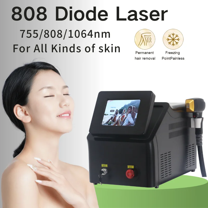 Portable 808nm Diode Laser Hair Removal Machine 3 Wavelength Cooling Head Painless Laser Epilator Face Body Hair Removal Woman
Portable 808nm Diode Laser Hair Removal Machine 3 Wavelength Cooling Head Painless Laser Epilator Face Body Hair Removal Woman
