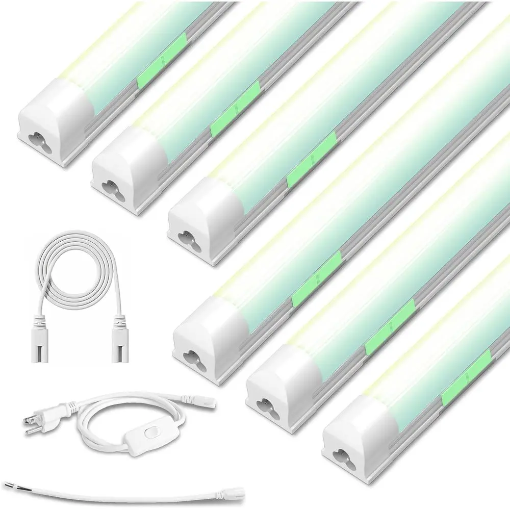 6-Pack 4T Dimmable T8 LED Shop Lights, 30W, 3000-6500K Tunable with Switches, 6CCT, 6Watts, 4500LM, Frosted Cover, Linkable, Plu
6-Pack 4T Dimmable T8 LED Shop Lights, 30W, 3000-6500K Tunable with Switches, 6CCT, 6Watts, 4500LM, Frosted Cover, Linkable, Plu