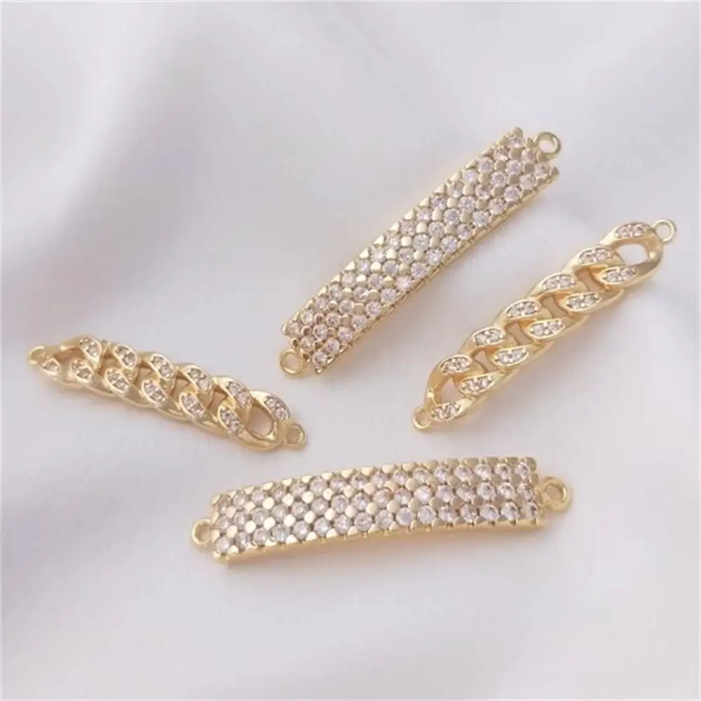14K Gold Micro Inlaid Zirconium Stone Chain Strip Double Hanging Long Row Double Hanging Pendant DIY Bracelet Necklace Accessori
14K Gold Micro Inlaid Zirconium Stone Chain Strip Double Hanging Long Row Double Hanging Pendant DIY Bracelet Necklace Accessori