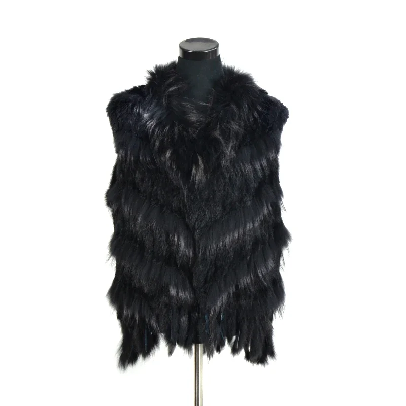 VR080 Free Shipping Women Natural Real Rabbit Fur Vest With Raccoon Fur Collar Waistcoat/jackets Rabbit Knitted Wine Red
VR080 Free Shipping Women Natural Real Rabbit Fur Vest With Raccoon Fur Collar Waistcoat/jackets Rabbit Knitted Wine Red