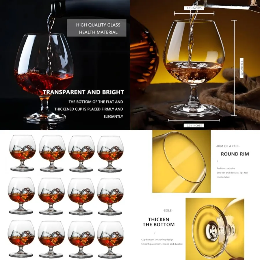 Whiskey Glasses, Bourbon Glass, Old Fashioned Glasses, 11.5 Oz Short Stem Wine Glass for Spirits, Vodka, Scotch, Cognac, Brandy
Whiskey Glasses, Bourbon Glass, Old Fashioned Glasses, 11.5 Oz Short Stem Wine Glass for Spirits, Vodka, Scotch, Cognac, Brandy