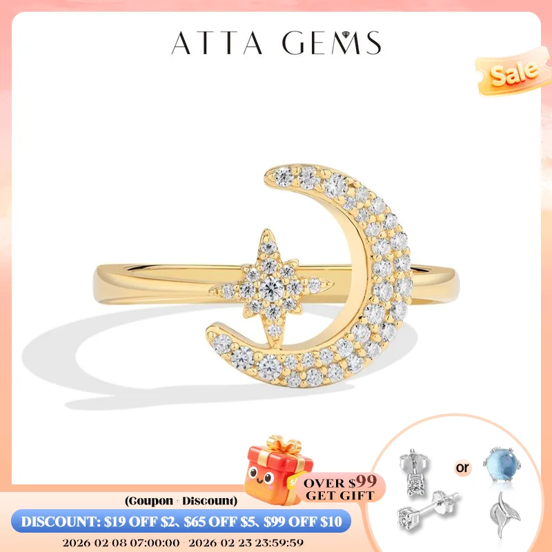 ATTAGEMS Full D Color VVS1 Moissanite Diamond Ring for Women Solid 14K 18K Yellow Gold Moon Shape Luxury Engagement Wedding Gift
ATTAGEMS Full D Color VVS1 Moissanite Diamond Ring for Women Solid 14K 18K Yellow Gold Moon Shape Luxury Engagement Wedding Gift