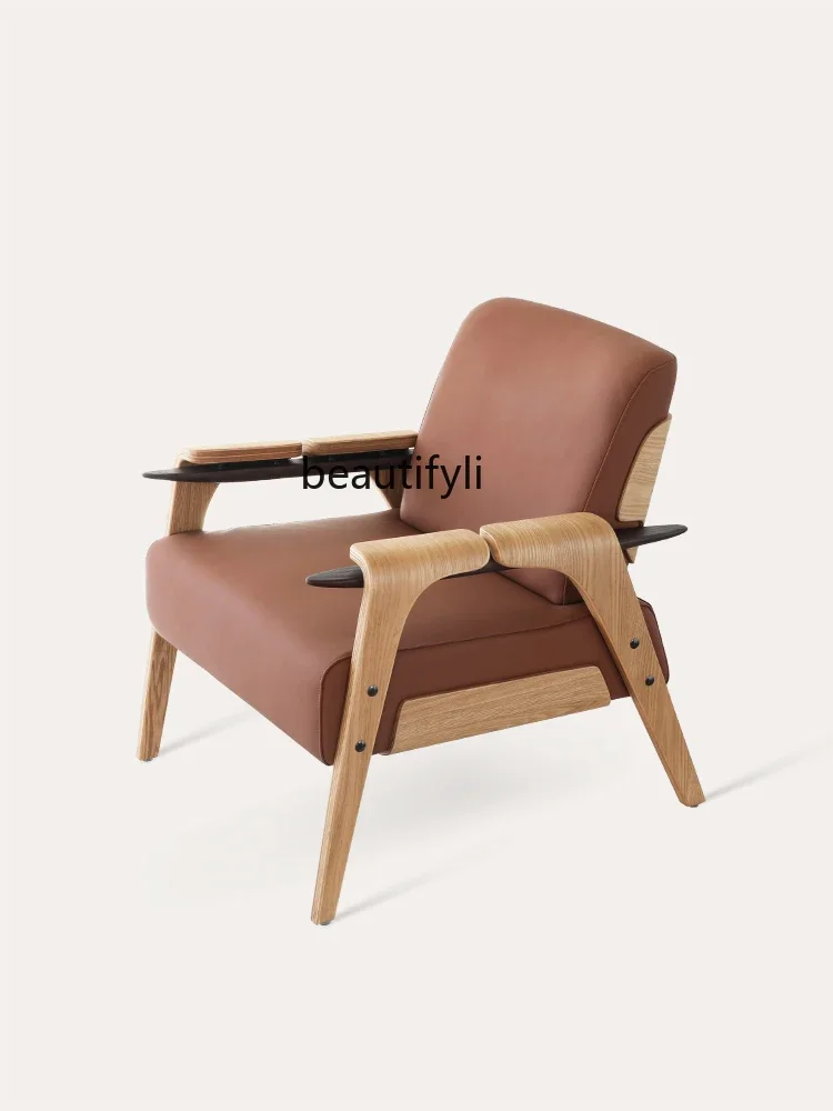 Italian Leather Sofa Creative Dining Chair Living Room Balcony Reading Single Wooden Lounge Chair
Italian Leather Sofa Creative Dining Chair Living Room Balcony Reading Single Wooden Lounge Chair