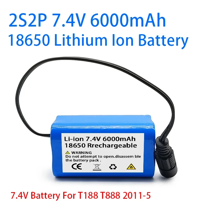 New 18650 7.4V 6000mAh Lithium Battery Pack For T188 T888 2011-5 V007 C18 H18 So on Remote Control RC Fishing Bait Boat Parts
New 18650 7.4V 6000mAh Lithium Battery Pack For T188 T888 2011-5 V007 C18 H18 So on Remote Control RC Fishing Bait Boat Parts