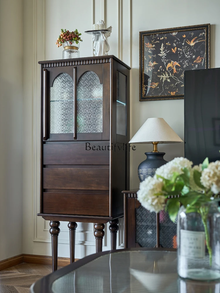 French light luxury retro pure solid wood dining side cabinet living room decoration storage display wine cabinet
French light luxury retro pure solid wood dining side cabinet living room decoration storage display wine cabinet