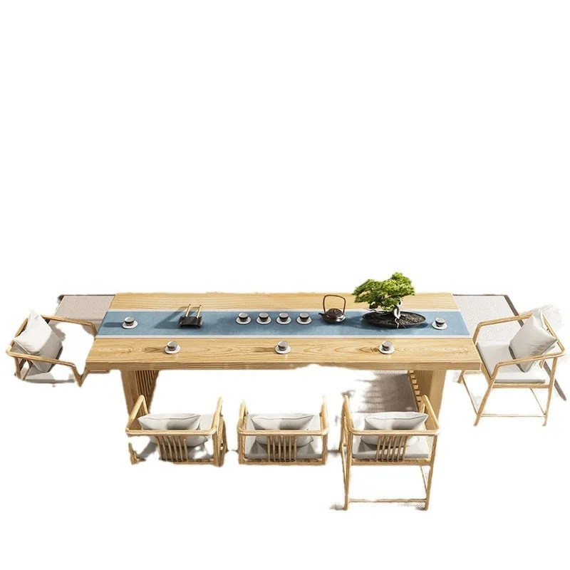 Log tea table and chair combination New Chinese-style household Kung Fu tea table Modern simple office large board solid wooble
Log tea table and chair combination New Chinese-style household Kung Fu tea table Modern simple office large board solid wooble