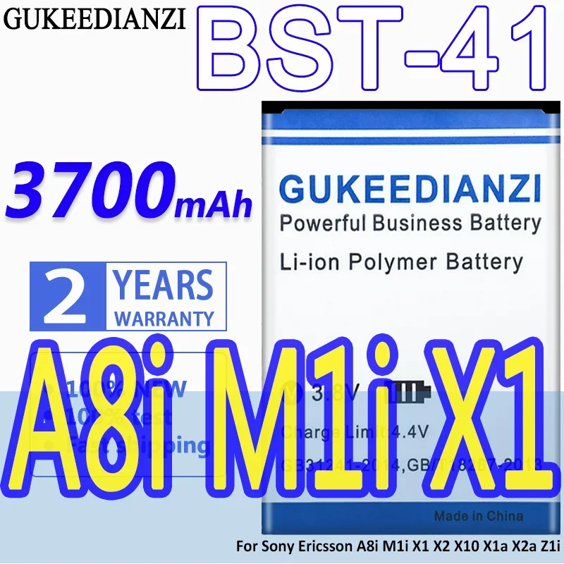 High Capacity GUKEEDIANZI Battery BST-41 3700mAh For Sony Ericsson A8i M1i X1 X2 X10 X1a X2a Z1i Mobile Phone Batteries
High Capacity GUKEEDIANZI Battery BST-41 3700mAh For Sony Ericsson A8i M1i X1 X2 X10 X1a X2a Z1i Mobile Phone Batteries