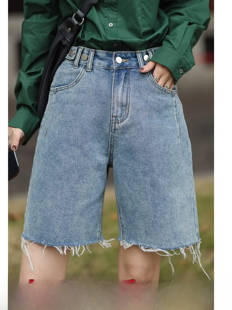 High Waist Loose Fit Five Inch ort Jeans Women's Summer Straight Leg Thin Sle Trendy INS Japanese Sle Casual orts
High Waist Loose Fit Five Inch ort Jeans Women's Summer Straight Leg Thin Sle Trendy INS Japanese Sle Casual orts