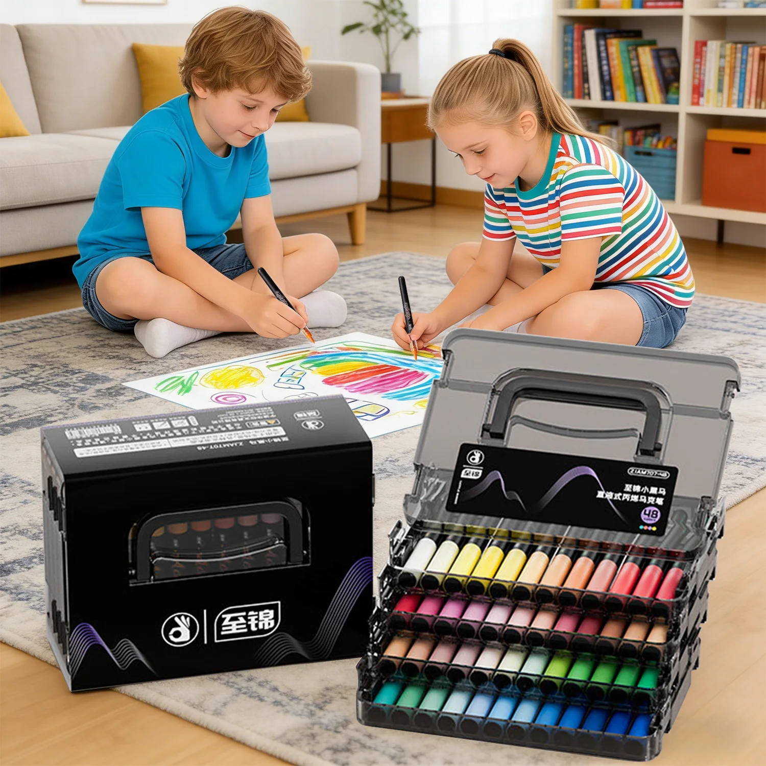 Liquid Acrylic Marker Set 60/48 Colors Soft Tip Opaque Stackable Washable Art Markers Gift Box for Kids Students
Liquid Acrylic Marker Set 60/48 Colors Soft Tip Opaque Stackable Washable Art Markers Gift Box for Kids Students