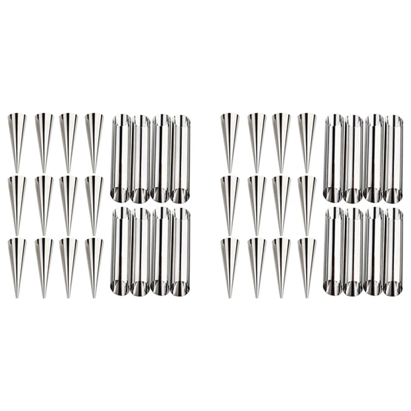40 Pcs Cream Horn Molds Stainless Steel Cone Tubular Shaped Mold For Cannoli Tubes Croissant (Cream Cone)
40 Pcs Cream Horn Molds Stainless Steel Cone Tubular Shaped Mold For Cannoli Tubes Croissant (Cream Cone)