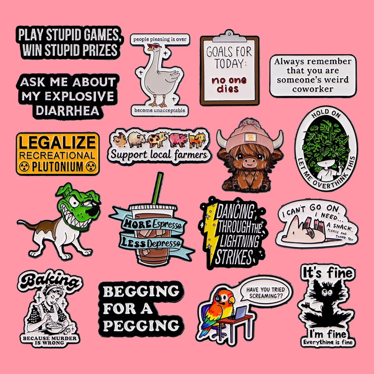 Cartoon Animals Enamel Pines Funny Coffee Quotes Brooch Metal Pins Badge on Backpack Clothing Accessories Fashion Jewelry Gifts
Cartoon Animals Enamel Pines Funny Coffee Quotes Brooch Metal Pins Badge on Backpack Clothing Accessories Fashion Jewelry Gifts