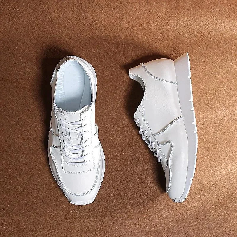 Authentic Vintage Men's Soft Leather Lace-Up Casual Shoes Spring Summer Fashionable White Sneakers Trendy round Toe Flats
Authentic Vintage Men's Soft Leather Lace-Up Casual Shoes Spring Summer Fashionable White Sneakers Trendy round Toe Flats