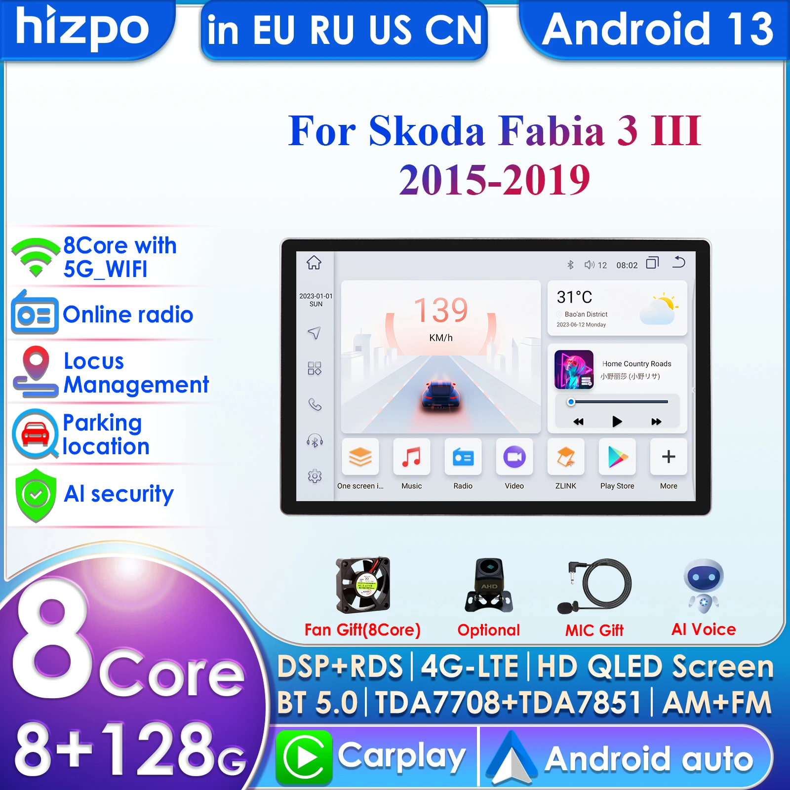 Carplay 4G 9" Car Radio Android for Skoda Fabia 3 III 2015 2016 2017 2018 2019 Multimedia Player Navigation GPS 2 Din Stereo DSP
Carplay 4G 9" Car Radio Android for Skoda Fabia 3 III 2015 2016 2017 2018 2019 Multimedia Player Navigation GPS 2 Din Stereo DSP