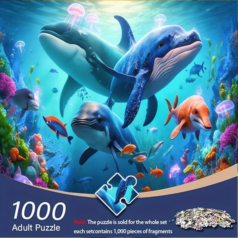 1000 шт. головоломка «Подводный мир», подходит для взрослых/пар/семейных работ — 27,55–9,69 дюйма, головоломка морской жизни с картоном
1000 шт. головоломка «Подводный мир», подходит для взрослых/пар/семейных работ — 27,55–9,69 дюйма, головоломка морской жизни с картоном