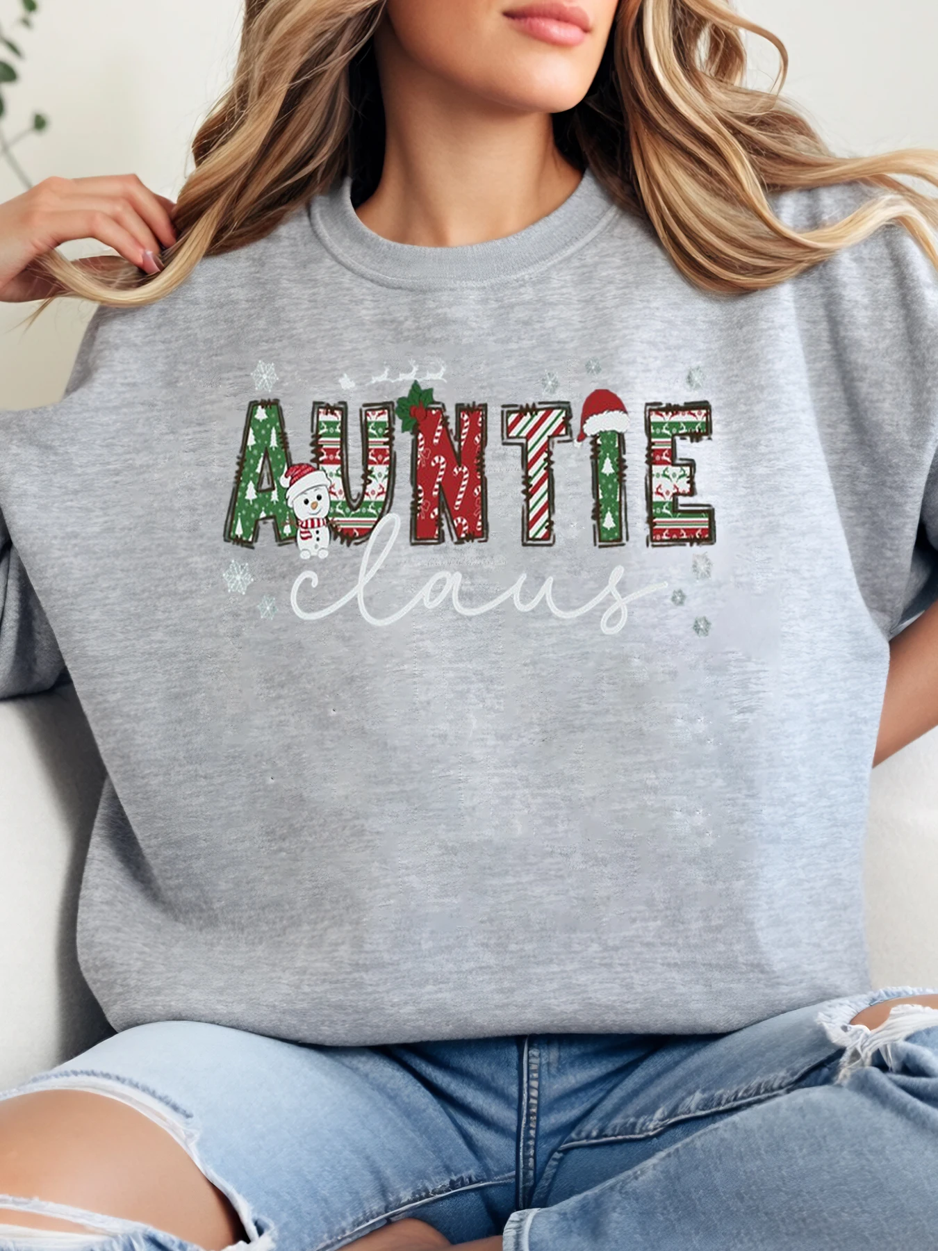 Толстовка с круглым вырезом и рождественским принтом тетушки Клауса, женская праздничная повседневная толстовка больших размеров
Толстовка с круглым вырезом и рождественским принтом тетушки Клауса, женская праздничная повседневная толстовка больших размеров