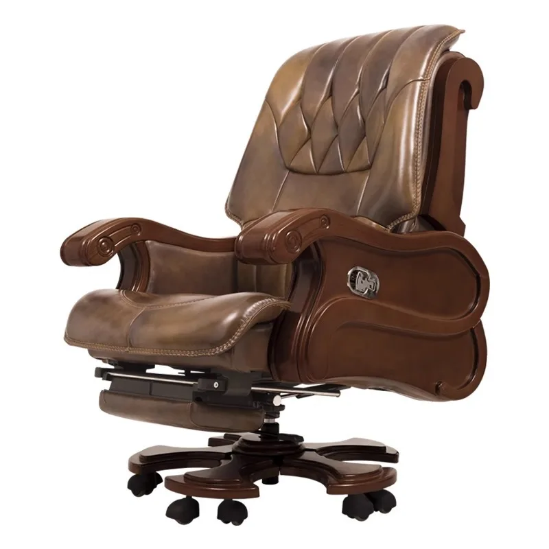 Business leather boss chair solid wood president chair high-end class chair swivel household cowhide office
Business leather boss chair solid wood president chair high-end class chair swivel household cowhide office