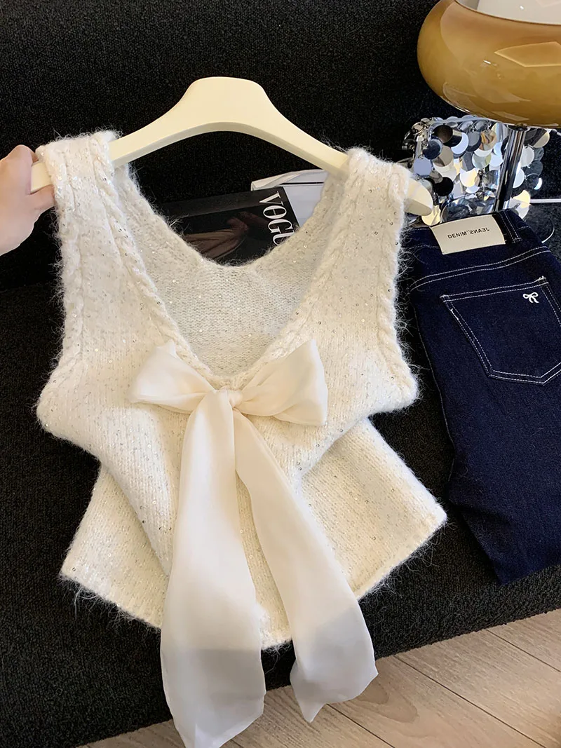 Вязаный топ без рукавов Sweet Sle Knot No Sve для женщин, осенне-зимняя новинка, верхняя одежда с эффектом омоложения
Вязаный топ без рукавов Sweet Sle Knot No Sve для женщин, осенне-зимняя новинка, верхняя одежда с эффектом омоложения