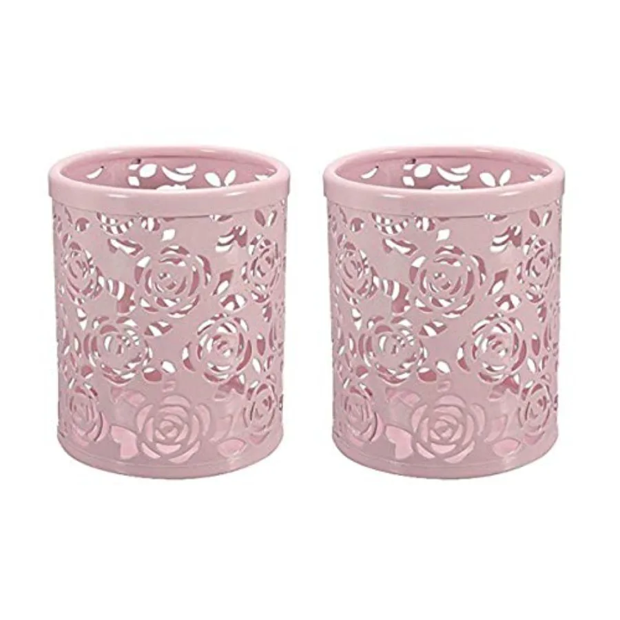 2 Pack Hollow Rose Flower Pattern Metal Pen Pencil Pot Cup Holder Desk Container Organizer, 2 Pieces, Pink
2 Pack Hollow Rose Flower Pattern Metal Pen Pencil Pot Cup Holder Desk Container Organizer, 2 Pieces, Pink