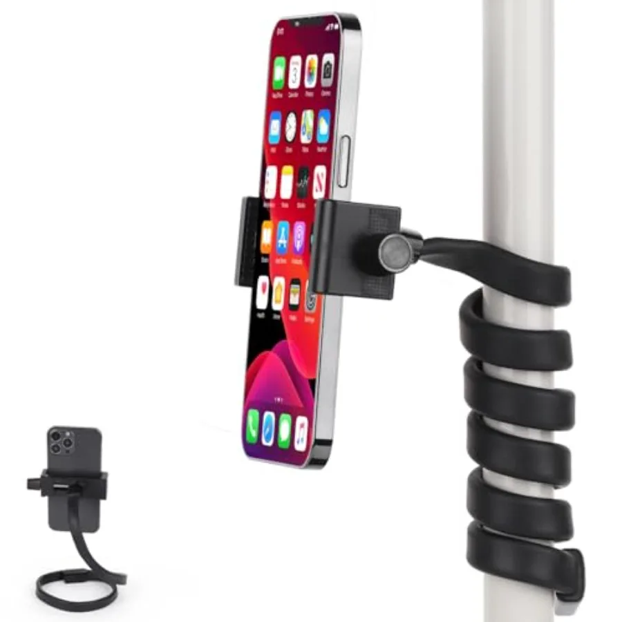 Portable Flexible Cell Phone Holder Stand for Treadmill/Stroller/Elliptical/Car/Bike/Shopping Cart, Compatible with 3.5~7.5" iP
Portable Flexible Cell Phone Holder Stand for Treadmill/Stroller/Elliptical/Car/Bike/Shopping Cart, Compatible with 3.5~7.5" iP