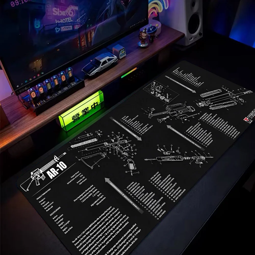 Black Ar 15 Ak47 Gun Mousepad Mouse Mat Desk Mat Large Gaming Accessories Prime Gaming XXL Keyboard Pad
Black Ar 15 Ak47 Gun Mousepad Mouse Mat Desk Mat Large Gaming Accessories Prime Gaming XXL Keyboard Pad