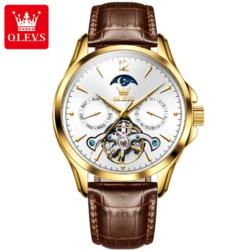 OLEVS Automatic Watch for Men Stainless steel Waterproof Moon Phase Wristwatch Man 6663
OLEVS Automatic Watch for Men Stainless steel Waterproof Moon Phase Wristwatch Man 6663