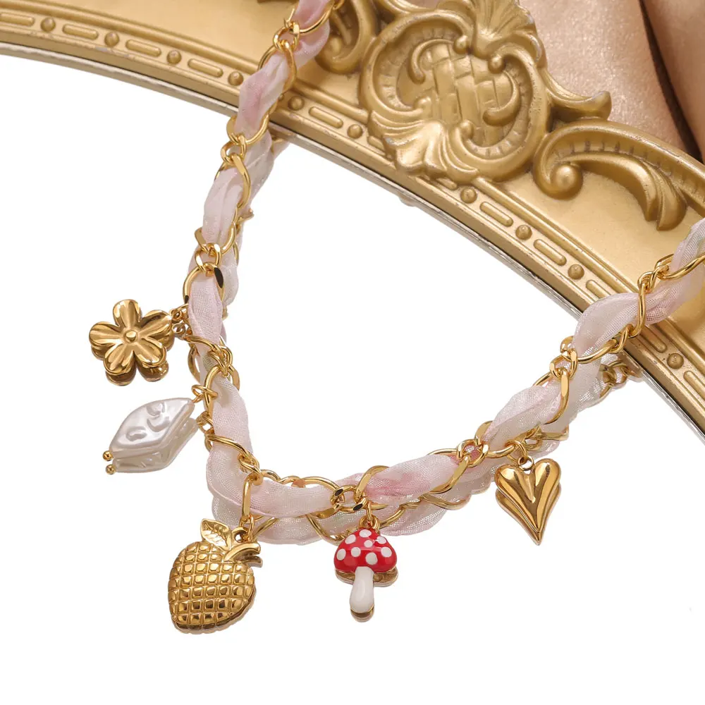 Jolivie Stainless Steel Bandana Necklace Strawberry Heart Pendants Necklace For Women Trend Jewelry Pearl Choker Necklaces
Jolivie Stainless Steel Bandana Necklace Strawberry Heart Pendants Necklace For Women Trend Jewelry Pearl Choker Necklaces