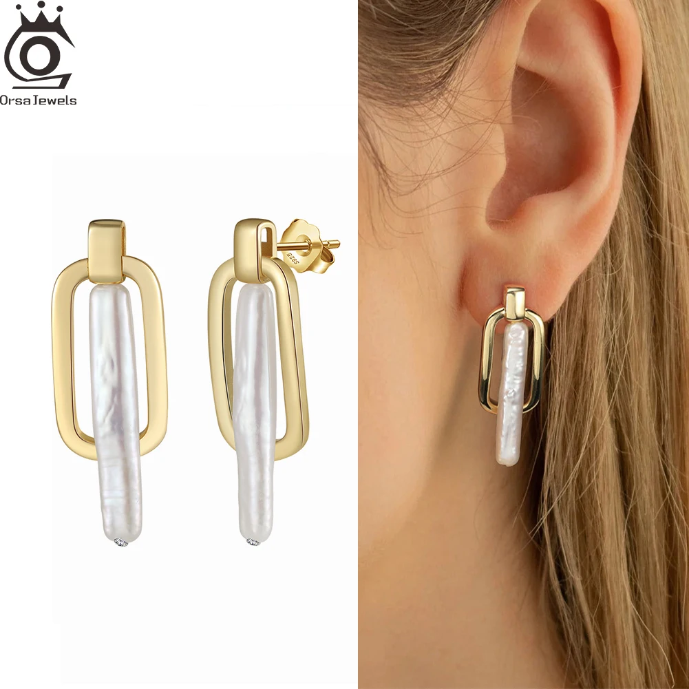 ORSA JEWELS 2024 New Baroque Pearl Earrings for Women 100% 925 Silver Irregular Pearl Drop Earring Jewelry Gifts Wholesale GPE96
ORSA JEWELS 2024 New Baroque Pearl Earrings for Women 100% 925 Silver Irregular Pearl Drop Earring Jewelry Gifts Wholesale GPE96