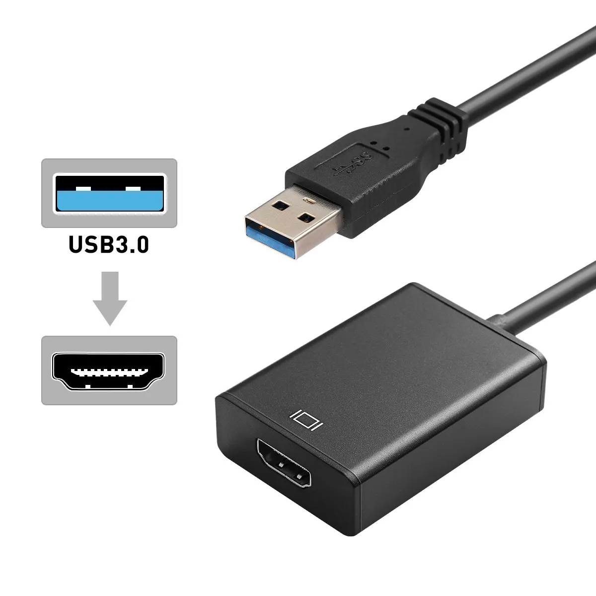 USB 3.0 to Video Adapter Full 1080P 60Hz Converter Small Lightweight for Computer Laptop Monitor External Graphics Card Cable
USB 3.0 to Video Adapter Full 1080P 60Hz Converter Small Lightweight for Computer Laptop Monitor External Graphics Card Cable