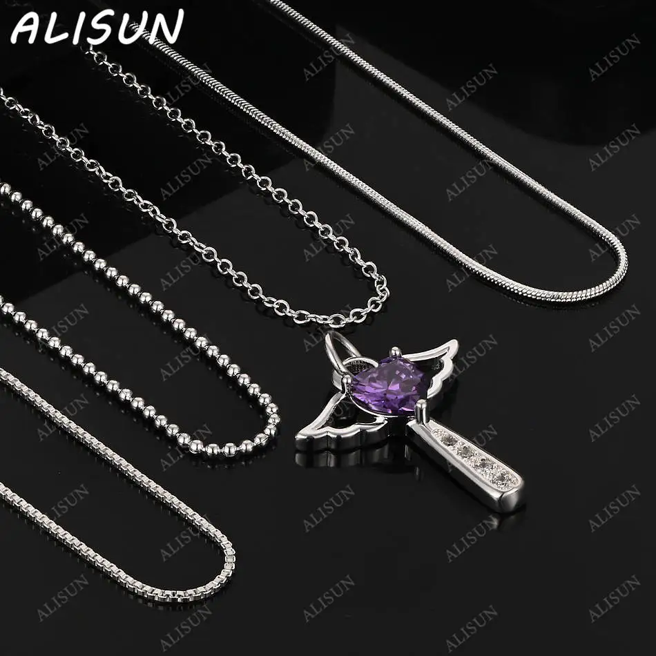 ALISUN 40-75cm 925 Sterling Silver Purple Zircon Cross Pendant Necklace For Women Men Charm Trend Birthday Gifts Fashion Party
ALISUN 40-75cm 925 Sterling Silver Purple Zircon Cross Pendant Necklace For Women Men Charm Trend Birthday Gifts Fashion Party