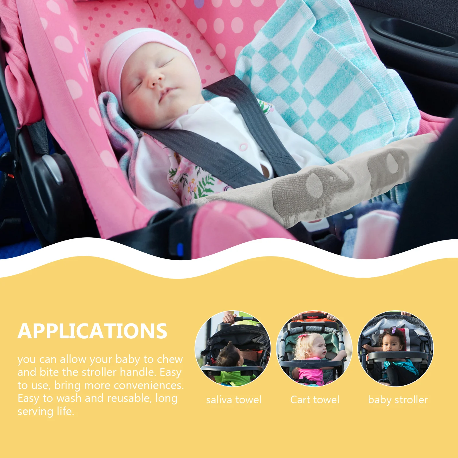 2Pcs Cotton Stroller Handle Cover Baby Burp Cloth Absorbent Universal Long Handle Cloth Thick Durable Gauze Protect Pad
2Pcs Cotton Stroller Handle Cover Baby Burp Cloth Absorbent Universal Long Handle Cloth Thick Durable Gauze Protect Pad