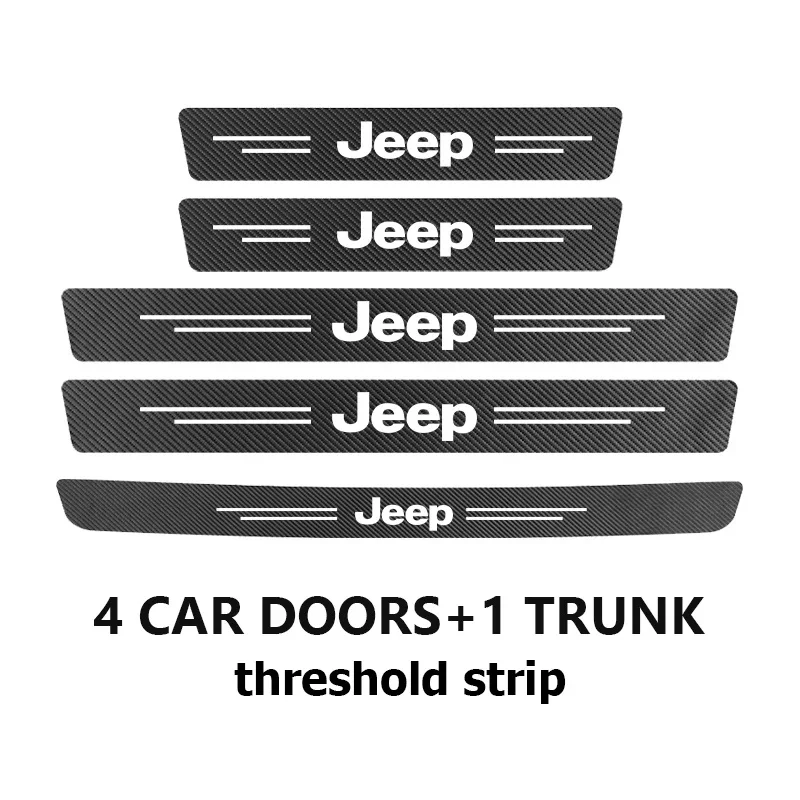 1/4/5Pcs Carbon Fiber Car Door Sill Protector for Jeep Wrangler Grand Cherokee Anti-Scratch Auto Threshold Strip Car Accessories
1/4/5Pcs Carbon Fiber Car Door Sill Protector for Jeep Wrangler Grand Cherokee Anti-Scratch Auto Threshold Strip Car Accessories