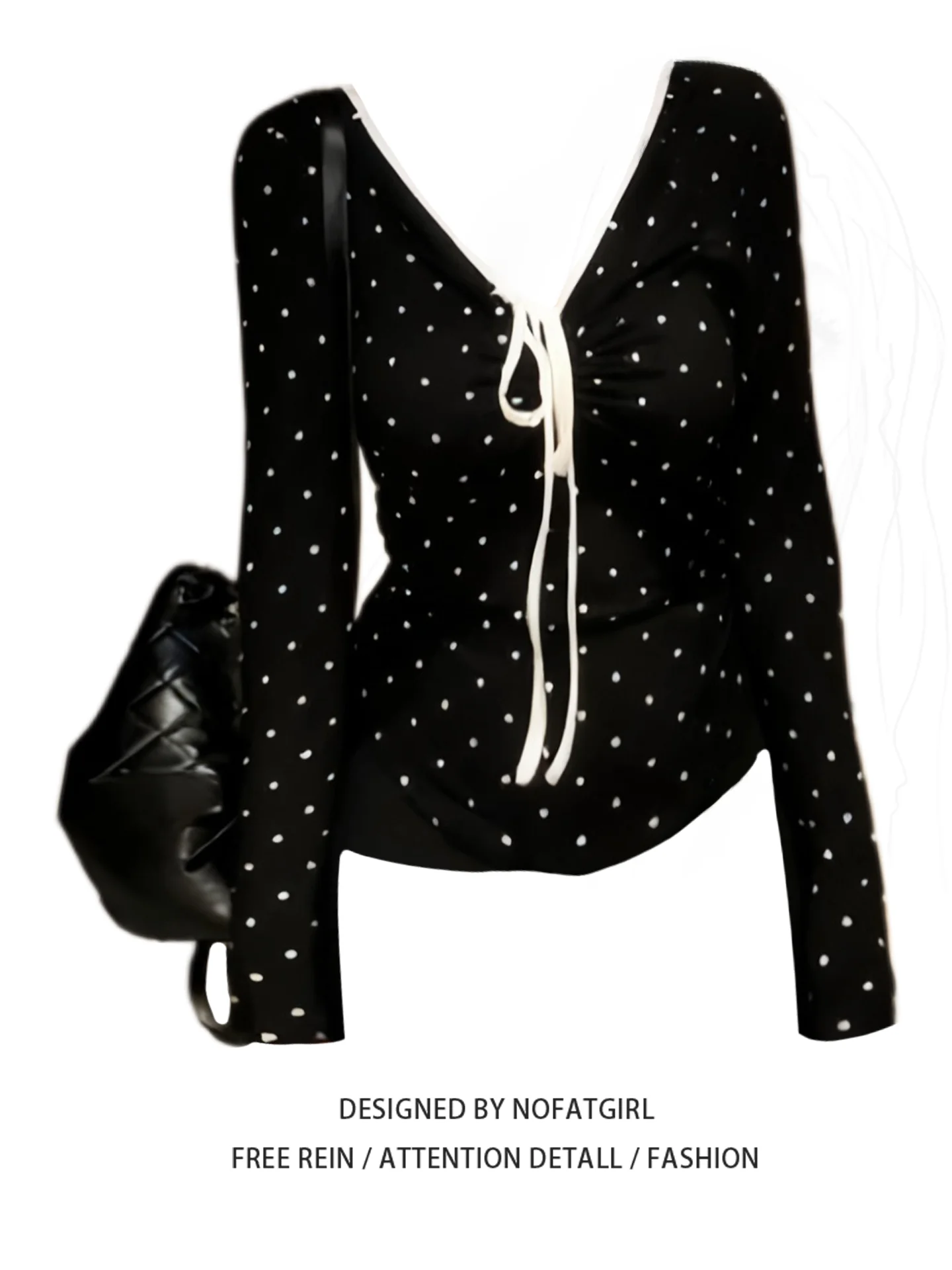 Женская модная футболка больших размеров с длинным рукавом, V-образным вырезом, в американском стиле, в горошек, со складками, новинка ранней осени
Женская модная футболка больших размеров с длинным рукавом, V-образным вырезом, в американском стиле, в горошек, со складками, новинка ранней осени