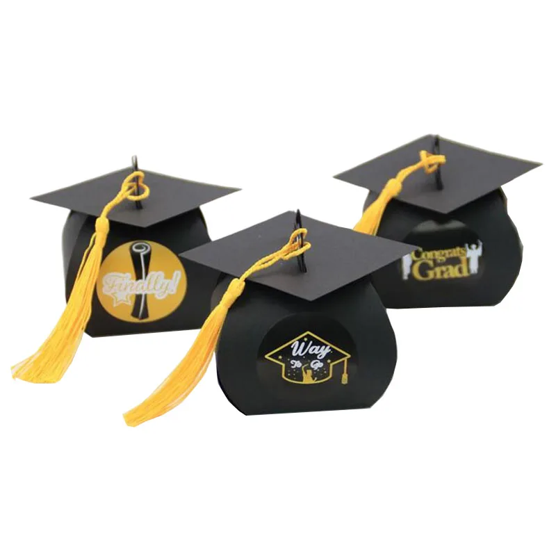 12/24Pcs European Bachelor Hat Cap Bag Candy Box Graduation Celebration Party Candy Favor Gift Boxes Packaging Bags With Tassel
12/24Pcs European Bachelor Hat Cap Bag Candy Box Graduation Celebration Party Candy Favor Gift Boxes Packaging Bags With Tassel