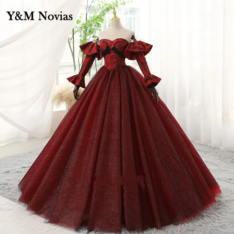 Y & M Novias Милое бальное платье Темно-красные платья Quinceanera для вечеринки 15, кружевное бальное платье без бретелек со съемным рукавом по индивидуальному заказу
Y & M Novias Милое бальное платье Темно-красные платья Quinceanera для вечеринки 15, кружевное бальное платье без бретелек со съемным рукавом по индивидуальному заказу